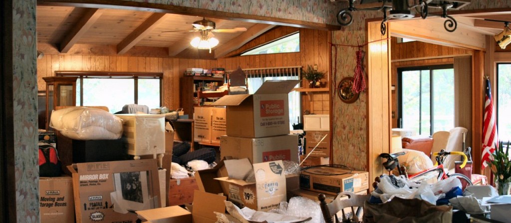 A room full of boxes during a move.